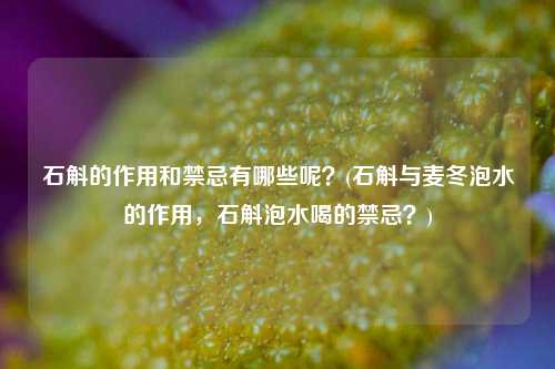 石斛的作用和禁忌有哪些呢？(石斛与麦冬泡水的作用，石斛泡水喝的禁忌？)