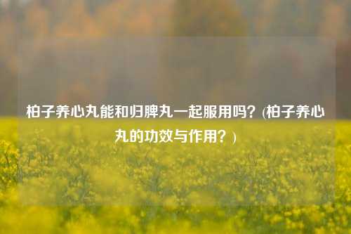 柏子养心丸能和归脾丸一起服用吗？(柏子养心丸的功效与作用？)