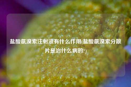 盐酸氨溴索注射液有什么作用(盐酸氨溴索分散片是治什么病的?)