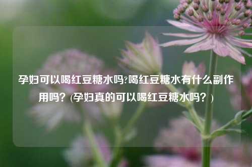 孕妇可以喝红豆糖水吗?喝红豆糖水有什么副作用吗？(孕妇真的可以喝红豆糖水吗？)